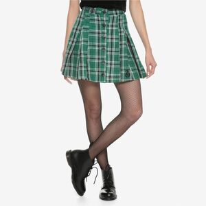 Her Universe Harry Potter Slytherin Pleated Plaid Mini Skirt | Size XS